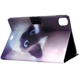 Voor iPad Pro 11 2020 Voltage TPU Links en Rechts Open Flat Leather Case met Slaapfunctie & Card Buckle Anti-slip Strip (Blue Cat's Eye)