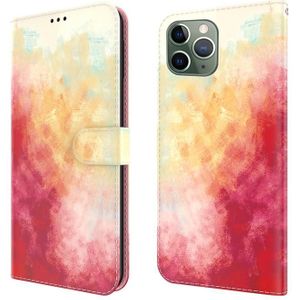 Aquarel Patroon Horizontale Flip Leren Case met Houder & Kaart Slot & Portemonnee voor iPhone 11 Pro Max (Lente Cherry)