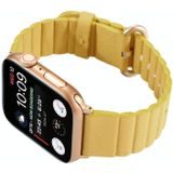 Loop Stripes Vervangende Band Horlogeband met iron buckle Voor Apple Watch Series 6 & SE & 5 & 4 44mm / 3 & 2 & 1 42mm(Geel)