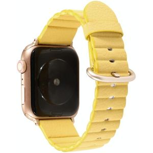 Loop Stripes Vervangende Band Horlogeband met iron buckle Voor Apple Watch Series 6 & SE & 5 & 4 44mm / 3 & 2 & 1 42mm(Geel)