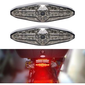 2 PCS KC-WD-New-3x Motorfiets LED-remlichtlooplamp (transparant zwart)