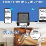 Phomemo D520-BT Bluetooth thermische verzendetikettenprinter Draadloze desktopprinter voor adresetiketten met streepjescode  maat: EU (paars wit)