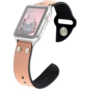 Lederen messenriem voor Apple Watch Series 6  SE & 5 & 4 44 mm / 3  2 en 1 42 mm (roze)