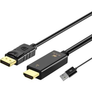 H147 HDMI MANNELIJKE + USB 2.0 Mannelijk om Mannelijke Adapterkabel  Lengte: 1.8m weer te geven