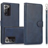 For Samsung Galaxy Note20 Ultra Calf Texture 2 in 1 Detachable Magnetic Back Cover Horizontal Flip Leather Case with Holder & Card Slots & Wallet & Photo Frame(Blue)