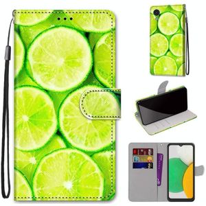 For Samsung Galaxy A03 Core Coloured Drawing Cross Texture Horizontal Flip PU Phone Leather Case with Holder & Card Slots & Wallet & Lanyard(Colorful Layer(Lime)