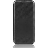 Voor iPod Touch 5 / 6 / 7 Koolstofvezel textuur Magnetische horizontale flip TPU + PC + PU lederen hoes met kaartsleuf(zwart)