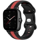 Voor Amazfit GTS 2E 20 mm vlindergesp tweekleurige siliconen horlogeband (zwart + rood)