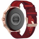18mm Stripe Weave Nylon Pols Strap Watch Band voor Fossil Female Sport / Charter HR / Gen 4 Q Venture HR (Rood)