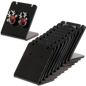 10 stuks/set oorbellen plank display stand houder L vorm rechthoek acryl professionele oor Stud sieraden Toon beugel rack show (zwart)