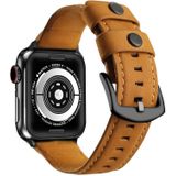 Voor Apple Watch 5 & 4 40mm / 3 & 2 & 1 38mm Echte lederen vervangende band (oranje)