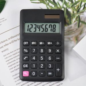 8-cijferige snoepkleurige zonne-calculator Multifunctionele mini-student elektronische rekenmachine (klassiek zwart)