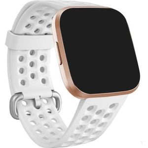 Voor FITBIT Versa 2 ademende siliconen horlogeband(wit)