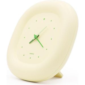 H-C-07 Woonkamer Home Bedroom Silent Clock Quartz Wall Wathorloge (Crme Geel)