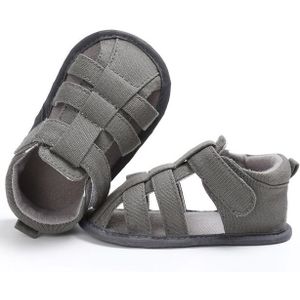 Baby Soft Bottom Canvas Peuter schoenen ademende sandalen  grootte: 11cm (Grijs)