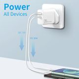 NORTHJO NOPD2002 PD20W USB-C/Type-C + QC 3.0 USB dubbele poorten snelle oplader  UK-stekker