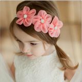 Lint Diamond hoofdband pasgeboren Hairband meisje bloem hoofd kinderen haaraccessoires (romige witte)