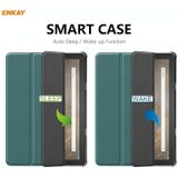 ENKAY PU Leather + Plastic Smart Case met drievouwbare houder voor Amazon Fire HD 10 / 10 Plus (2021)(Groen)