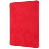 Voor iPad 10 2 inch zijde textuur horizontale vervorming Flip lederen draagtas met houder & pen sleuf (rood)