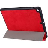 Voor iPad 10 2 inch zijde textuur horizontale vervorming Flip lederen draagtas met houder & pen sleuf (rood)