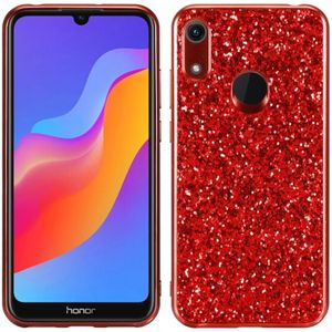 Glittery poeder schokbestendig TPU Case voor Huawei Honor Play 8A (rood)