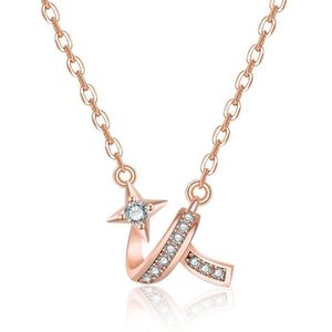 2 stks A212 Wens Meteor Silk Shape Slavicle Chain (Rose Gold with Chain)