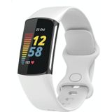 Voor Fitbit Charge 6 effen kleur vlindergesp siliconen horlogeband  maat: L maat