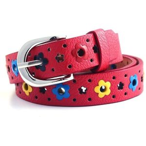 Bloemen patroon holle PU lederen riem voor kinderen (rood)