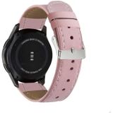 Voor Samsung Galaxy Watch 3 45mm Ronde Staart Echte lederen vervangende band Horlogeband (Roze)