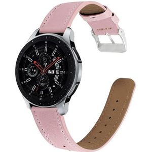 Voor Samsung Galaxy Watch 3 45mm Ronde Staart Echte lederen vervangende band Horlogeband (Roze)