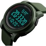 SKMEI 1257 mannen modieuze buiten 50m waterdichte digitale horloge sport polshorloge (leger-groen)