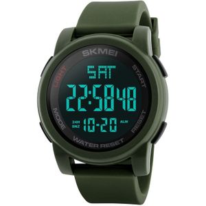 SKMEI 1257 mannen modieuze buiten 50m waterdichte digitale horloge sport polshorloge (leger-groen)