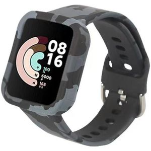 Voor Xiaomi Redmi Watch Camouflage Silicone Watch Band (Black)