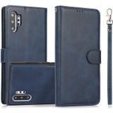 For Samsung Galaxy Note10+ Calf Texture 2 in 1 Detachable Magnetic Back Cover Horizontal Flip Leather Case with Holder & Card Slots & Wallet & Photo Frame(Blue)