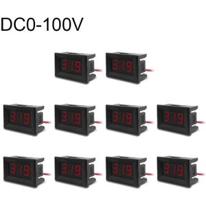 10 stuks 0 36 inch 3 draden digitale Voltage Meter met Shell  licht kleurendisplay  maatregel Voltage: DC 0-100V (rood)