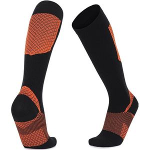 Y-09 lange tube outdoor running druk sokken voetbal sokken  maat: gratis grootte (zwart oranje)