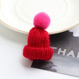 12PCS cute mini gebreide hairball Hat broche trui pinnen badge (donker roze rood)