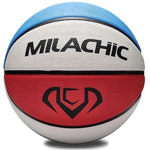 MILACHIC rubber materiaal slijtvast basketbal (8301 nummer 3 (rood wit blauw))