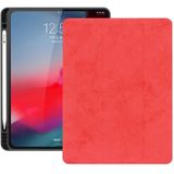 Horizontale Flip leergeval geval met pen sleuf drie-opvouwbare houder & Wake-up/slaapfunctie voor iPad Pro 12 9 (2018) (rood)