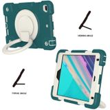 Voor iPad Mini 4 2015/Mini 2019 Silicone + PC Full Body Protection Tablet Case met Holder & Strap (Dark Green)