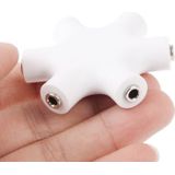 6 poorten 3.5mm Stereo Female Jack Adapter  Voor iPhone 5 / iPhone 4 & 4S / 3 g / 3G / iPad 4 / iPad mini 1 / 2 / 3 / nieuwe iPad / iPad 2 / iTouchwit