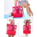 Portable Double Layer Mesh Sport Duffel strand picknick schouder opslag zak Handbag(Red)