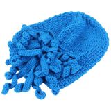 Amurleopard Unisex Barbarian gebreide muts Octopus tentakel Cap Winter Warm gezicht masker gehaakte Hat(Blue)