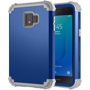 Voor Samsung Galaxy J2 Core PC + Siliconen driedelige Shockproof Protection Case(Blauw)