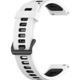 Voor Garmin Venu 2 22 mm verticale tweekleurige siliconen horlogeband (wit + zwart)