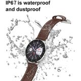 DT3PRO 1.36 inch Kleurenscherm Smart Watch  IP67 Waterdicht  Lederen Horlogeband  Ondersteuning Bluetooth Call / Heart Rate Monitoring / Bloeddruk Monitoring / Blood Oxygen Monitoring / Slaapmonitoring (Zwart)