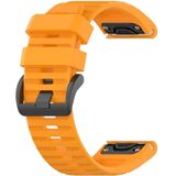 Voor Garmin Fenix 6X 26mm Quick Release Officile Texture Polsband Watchband met Plastic Button (Amber Yellow)