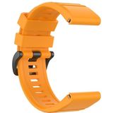 Voor Garmin Fenix 6X 26mm Quick Release Officile Texture Polsband Watchband met Plastic Button (Amber Yellow)