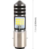 BA20D DC12V / 7.4W Motorfiets LED Koplamp met 24LEDs SMD-3030 Lamp Kralen (Geel + Wit)