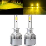 2 stuks H1 18W 1800 LM 3000K IP68 CANbus constante huidige auto LED koplamp met 2 COB lampen  DC 9-36V (Gold Light)